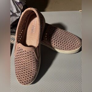 Skechers Women’s Slip-On Perforated Sparkle Casual Shoes - Dusty Rose 10W